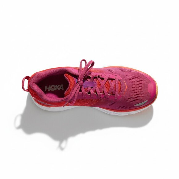Hoka One One Clifton 6 Women’s 8.5 Poppy Red Running Shoes | Cushioned Trainer - Picture 4 of 9